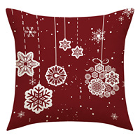 Vente en gros Housse de coussin de Noël en coton et lin imprimé Taie d'oreiller décorative