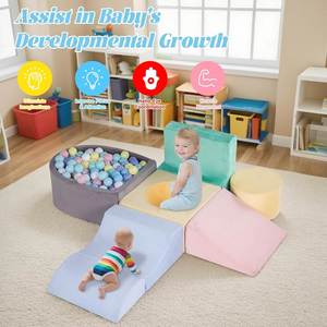 Bloc d'escalade pour bébé, tapis de gym en mousse pour tout-petits avec base antidérapante, grimpeur sensoriel, ensemble de jeu d'activités d'escalade et de ramper en intérieur - Product Image 2