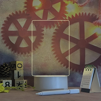 Cadeau LED DIY, stylo créatif 3D vierge, tableau d'affichage en acrylique réinscriptible, veilleuse LED réinscriptible avec tableau de messages