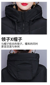 Veste d'hiver élégante pour femmes, <span class=keywords><strong>longue</strong></span> veste en coton pour femmes, à capuche, chaude, coupe-vent, manteaux pour femmes, fermeture éclair, col montant, parka - Product Image 6