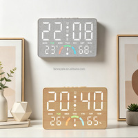 Jam Meja Digital LED Multi-fungsi dengan Kecerahan yang Dapat Disesuaikan, Indikator Kesehatan, Temperatur, Tanggal, Hari, Dekorasi Rumah
