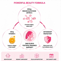 Gummies personnalisées OEM pour les soins de la peau Setria, L-Glutathion réduit avec Vitamine C, saveur fraise, pour un soutien de l'éclat de jeunesse