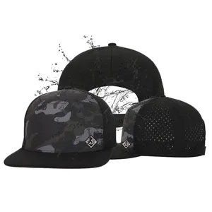 Schlussverkauf 7-Panel individuelles Logo schnell trocknend Polyester-Laser-Schnitt-Loch perforierte Gorra-Snapback-Hütte