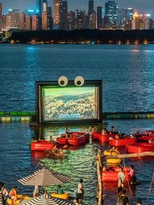 Verano Popular gran oferta <span class=keywords><strong>buena</strong></span> <span class=keywords><strong>calidad</strong></span> comercial al aire libre plataforma <span class=keywords><strong>flotante</strong></span> inflable para película de mar - Product Image 5