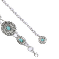 JULUN Gürtelhersteller Kettengürtel Sonnenblumen-Concho Modische Taillenkette Schmuck Verstellbare Jeanskette im Boho-Stil