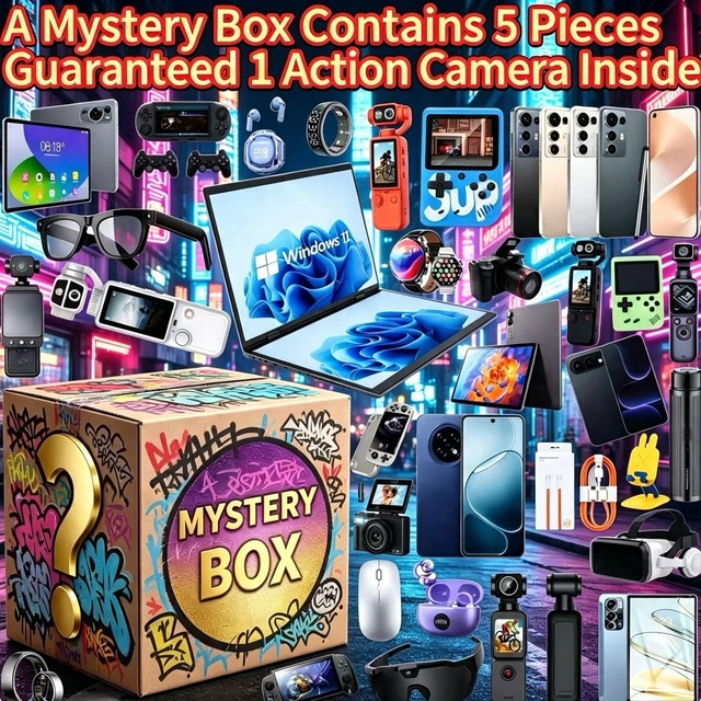 Guaranteed Action Camera Inside Surprise Box Mystery Electronics With Random 5G Smartphone Phone Tablet Laptop Watch Earphone