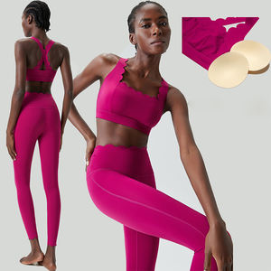 女性柔软瑜伽2件套高品质能量可调文胸超高腰运动腿健身房健身套装 - Product Image 2