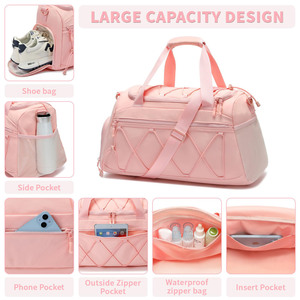 Bolsa Deportiva de Moda para Mujer, 40L, con Bolso Bandolera Pequeño, para Artículos Personales, Viajes, Mochila de Mano - Product Image 4