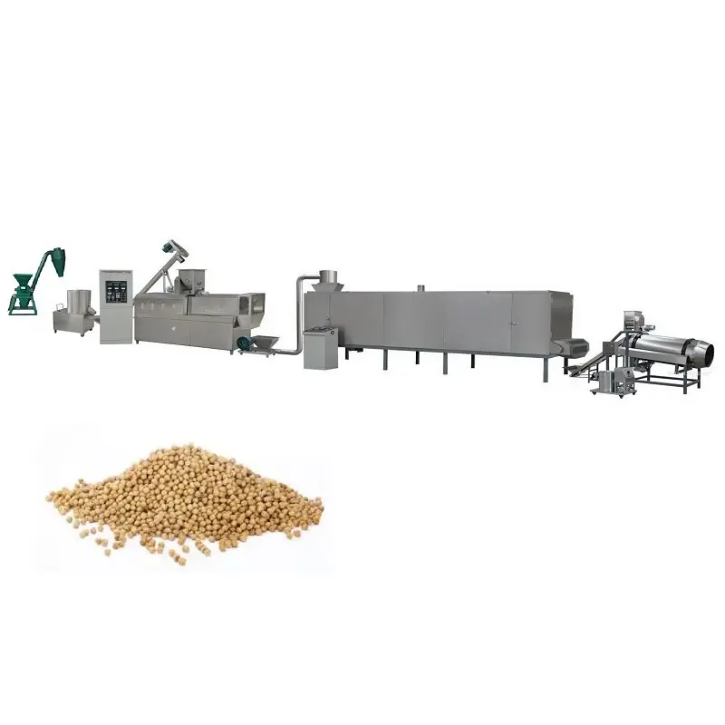 Soyabean Meal Animal Feed Soybean Extruder Fish Feed Floating Pellet Mill Plant Machine