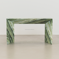 Table console en marbre de jade vert Meuble moderne Table d'entrée de couloir Dessus de canapé Table console en marbre d'onyx vert