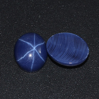 Perles en pierre de saphir bleu foncé 4*6mm 12*16mm corindon gemmes synthétiques étoile ovale dos plat gemmes pour l'artisanat