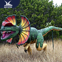 Statue de dinosaure animatronique grandeur nature personnalisable Dino Park en métal et éponge souple pour exposition en intérieur/extérieur dans un parc d'attractions
