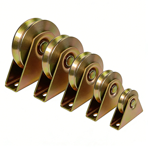Roulettes en acier au carbone doré <span class=keywords><strong>pour</strong></span> <span class=keywords><strong>porte</strong></span> de garage <span class=keywords><strong>coulissante</strong></span>, design Abalone, antirouille, durables, à faible bruit, <span class=keywords><strong>pour</strong></span> rails coulissants - Product Image 2