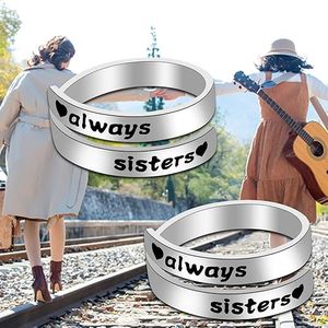 Cá Nhân Tốt Nhất Bạn Bè Nhẫn Pinky Lời Hứa Có Thể Điều Chỉnh Xoắn Ốc Bọc Vòng Xoắn Luôn Luôn Chị Em - Product Image 4