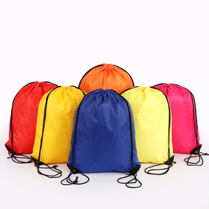 Promotion Custom Logo Wholesale Polyester Zipper Drawstring Backpack Bag Drawstring Sports Gym Bag Storage Bag for Packing