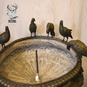 Fontaine d'eau en bronze antique de grande taille, statue d'animal colombine en bronze coulé à la main, décoration de jardin d'extérieur - Product Image 3