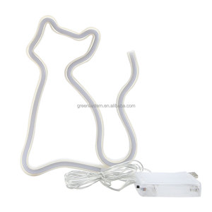 Lumière décorative LED en forme de chat, néon suspendu rose bleu chaud, <span class=keywords><strong>petit</strong></span> chaton néon, alimenté par USB ou piles AA, lumières décoratives pour la maison - Product Image 4