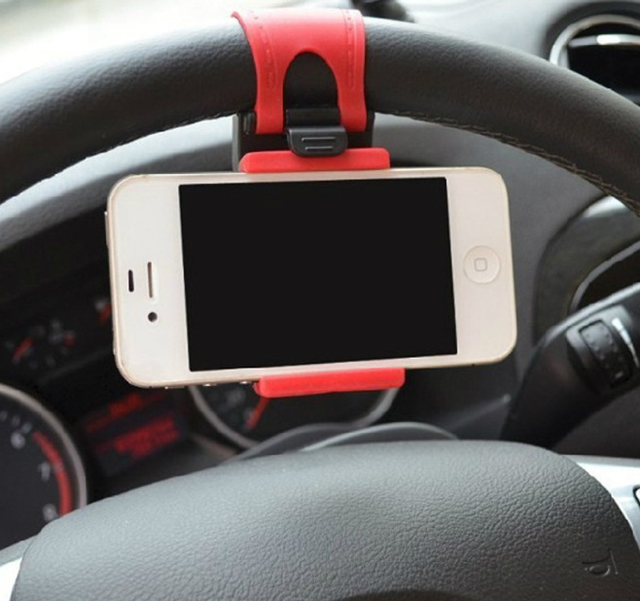 Cell Phone Car Mount Holder on Steering Wheel
