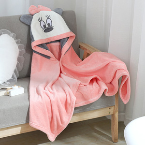 Asciugamano da bagno per bambini 90*90cm asciugamano per neonato neonato con cappuccio cartone animato corallo pile asciugamani per neonati coperta neonato accappatoio neonato - Product Image 4