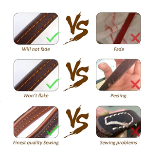 <span class=keywords><strong>Collar</strong></span> de perro de cuero trenzado de piel de vaca auténtica de 6 pies de alta resistencia con doble asa para perros grandes, medianos y grandes - Product Image 5