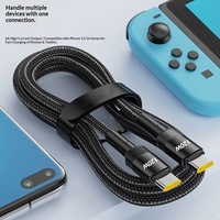 Kabel Data Pengisian Cepat 120W Lintas Batas Dual Type-C Transfer Data 6A Cocok untuk Laptop 15/16 Ponsel Ios