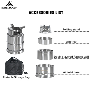 Réchaud de randonnée multi-combustibles INBESTCAMP Emergency Rocket Overland Canister, réchaud à bois portable pour pizza - Product Image 2