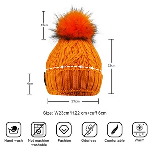 Chapeaux en fausse fourrure mérinos personnalisés avec pompons en laine mérinos Chapeaux d'hiver de luxe pour hommes Bonnets à <span class=keywords><strong>pompon</strong></span> chaud unisexe - Product Image 5