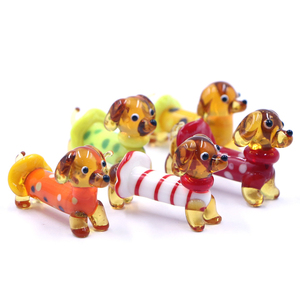 Figurine artisanale en verre soufflé de Murano, <span class=keywords><strong>miniature</strong></span> colorée, <span class=keywords><strong>chien</strong></span> <span class=keywords><strong>teckel</strong></span>, pour la décoration, vente en gros - Product Image 1