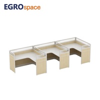 EGROspace Fournisseur Professionnel de Mobilier Poste de Travail Modulaire avec Cloison Privée en Verre pour 2 Personnes Bureau Cubique