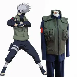 애니메이션 Haruto 코스프레 의상 Hatake Kakashi 그린 유니섹스 조끼 자켓 할로윈 파티 코스프레 의상