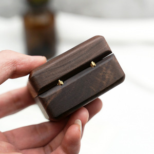 Proposal Jewelry <b>Box</b> Wedding Ring Walnut Chamfered Ring <b>Storage</b> <b>Box</b> <b>Small</b> Retro Portable <b>Storage</b> Wooden <b>Box</b> - Product Image 2