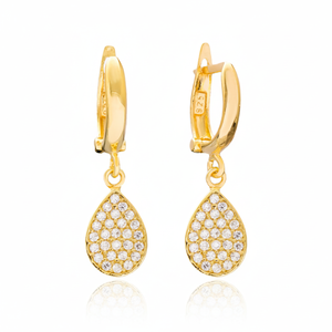 Pendientes colgantes con diseño de piedra de circón, venta al por mayor turca, joyería de plata de ley 925 - Product Image 2