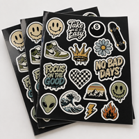 Autocollants en vinyle PVC imperméables personnalisés, imprimés, prédécoupés, adhésifs, en forme de dessins animés, pour enfants