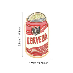 Pin Esmaltado de <span class=keywords><strong>Cerveza</strong></span> con Limón, Broche Mexicano para Fiesta, Accesorio para Amantes de la <span class=keywords><strong>Cerveza</strong></span> y la Fiesta, para Chaquetas y Mochilas - Product Image 4