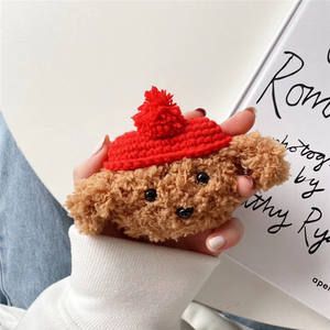 Funda de felpa de manga anticaída para <span class=keywords><strong>AirPods1</strong></span> 2 Pro, protector de felpa con bonitos dibujos animados de diseñador, oso de peluche con sombreros, regalo de Navidad - Product Image 4