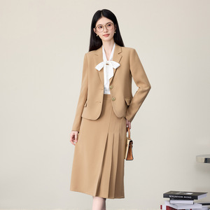 Women's Suit Set Midi <b>Skirt</b> Full Sleeve Polyester Anti-Wrinkle Office Lady Professional Look - Product Image 1