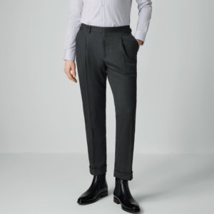 Pantalon sur mesure avec ajusteurs latéraux et pli unique, pantalon pour <span class=keywords><strong>homme</strong></span> 100% laine sur mesure avec revers, pantalon de <span class=keywords><strong>style</strong></span> napolitain - Product Image 6