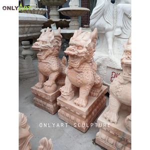 Onlyart Custom Made el oyma açık dekorasyon çin Feng Shui heykel beyaz mermer <span class=keywords><strong>Kylin</strong></span> heykeli - Product Image 6