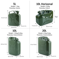 Bidon d'essence personnalisé pour camping automobile avec support, jerrycan métallique vide pour carburant, faible MOQ