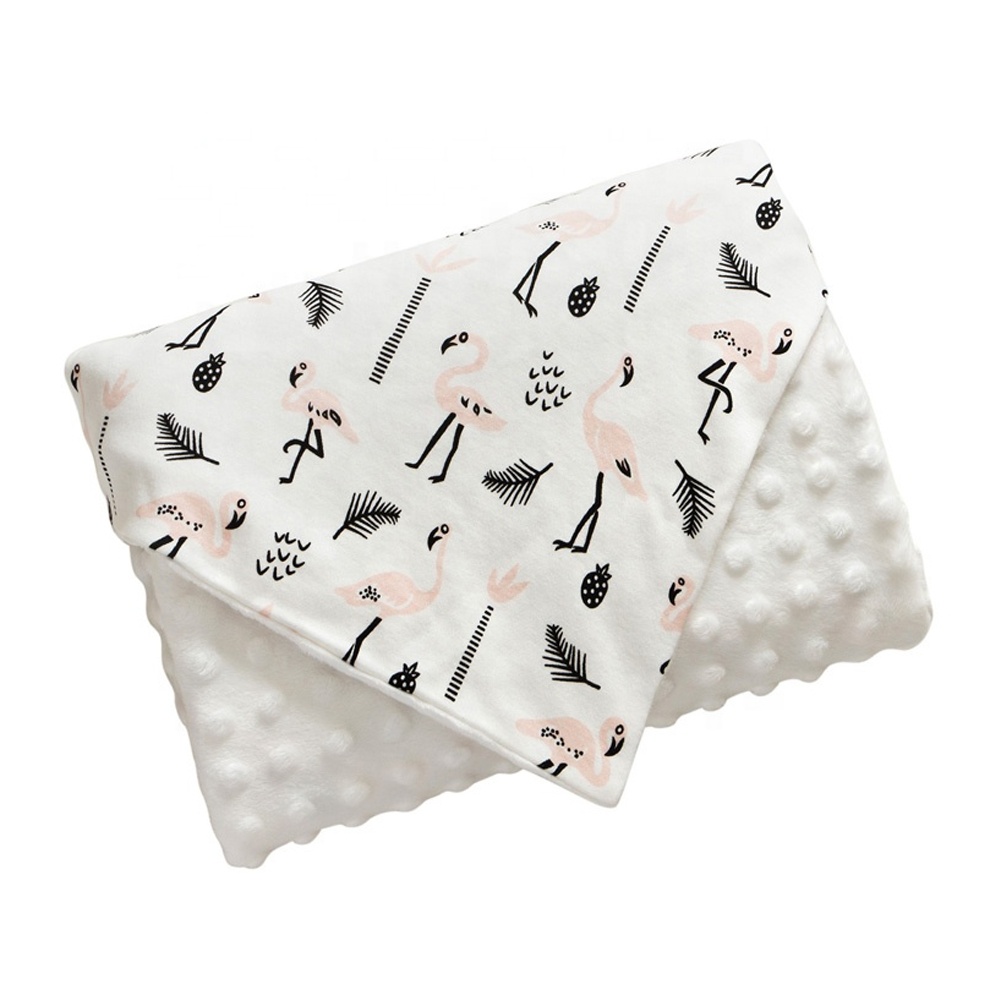 Оптовая продажа с завода, изготовление на заказ, супер мягкое Двухслойное флисовое детское одеяло в горошек с принтом Милого Животного