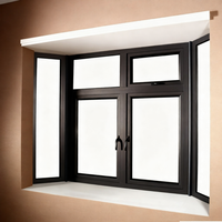 Fenêtre à battant moderne en aluminium, coupe-vent, à rupture de pont thermique, verre Low-E, style ouverture battante, cadre en alliage d'aluminium durable, insonorisée