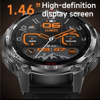 Montre connectée HT53 avec GPS, batterie 650 mAh, appels Bluetooth, montre de randonnée en montagne, lampe de poche, étanche, montre de santé pour homme