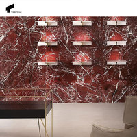 Table basse ronde en marbre Rosso Lavento naturel élégant et imperméable Tostone pour la décoration personnalisée de la chambre à coucher et des meubles de maison