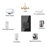 Interruptor Inteligente con Enchufe, Estilo Retro, Estándares Israelíes, 250V, Compatible con Alexa/Google Home, Control Táctil