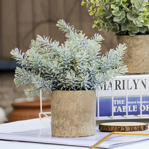 Bonsaï artificiel en eucalyptus, plante verte artificielle floquée, mini arbuste décoratif pour la décoration de la maison - Product Image 6