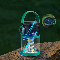 Lanterne solaire de camping 2000mAh, lampe de tente LED rechargeable, lampe portable d'extérieur, banque d'alimentation USB, suspension à 360°