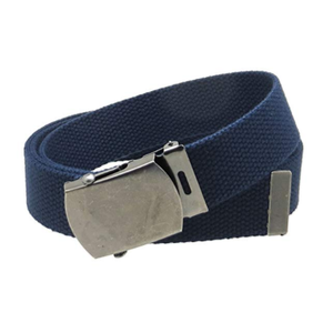 Ceinture en toile GB58 style ceinture en toile avec boucle/embout argenté antique, couleur unie, 50 pouces de long CN;GUA - Product Image 2