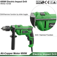 Perceuse électrique filaire professionnelle 650W 13mm OEM d'usine, perceuse à percussion à vitesse variable et outil électrique pour métal et bois
