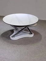 Tables basses rondes multifonctionnelles rotatives en verre trempé de style moderne pour salon