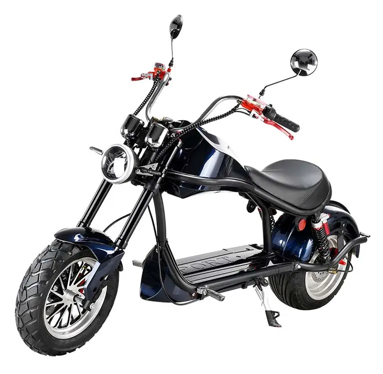 ヨーロッパの倉庫EECレトロスポーツモーターバイク12インチファットタイヤCitycocoペダル電動バイクスクーターLEDライト付き